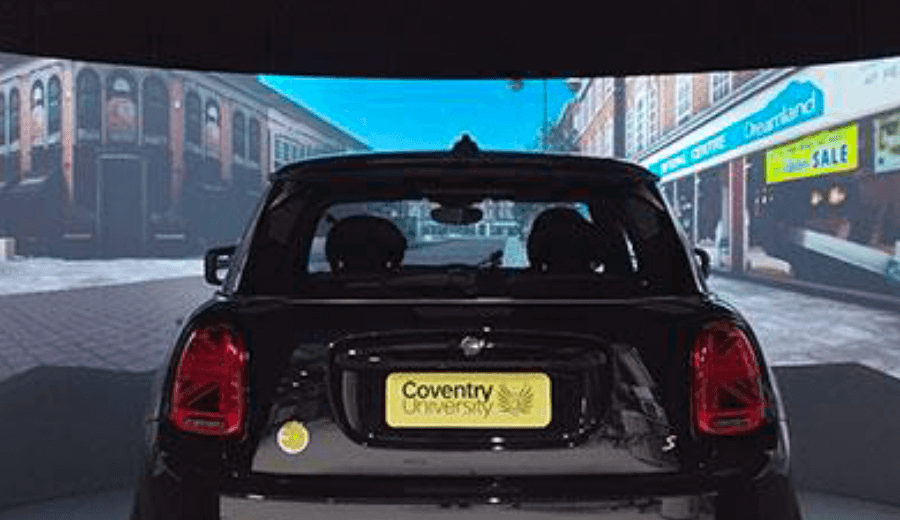 Coventry University driving simulation with Mini Cooper