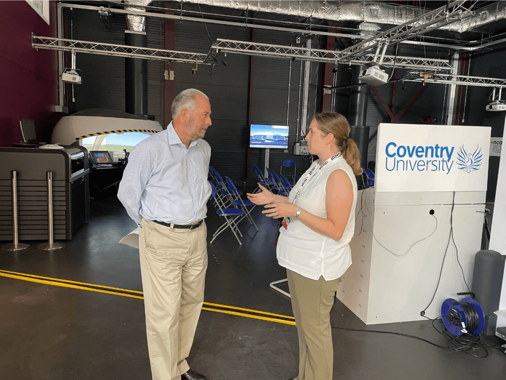 ncat board members in conversation at Coventry University studio space.