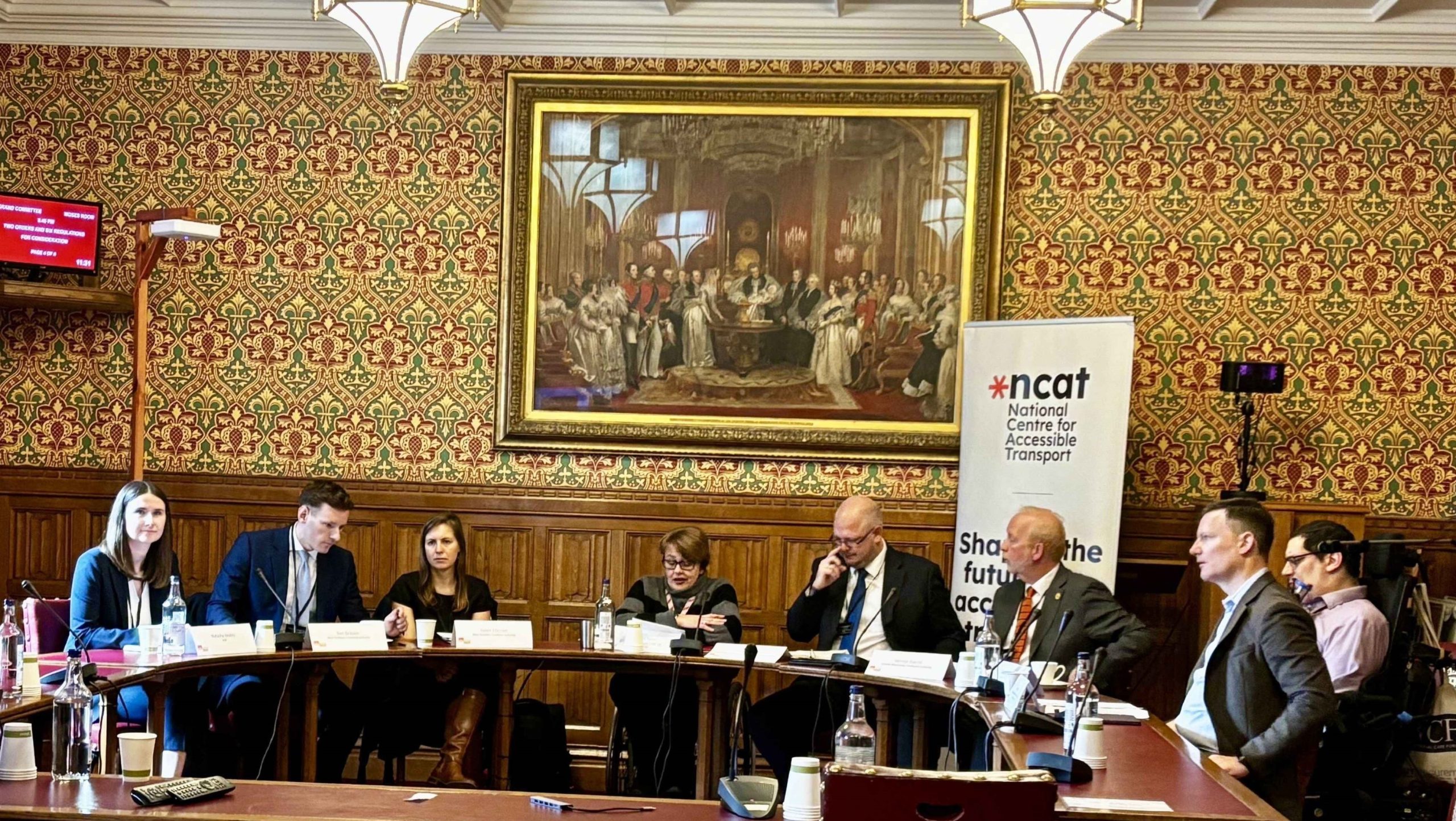 The Accessible Transport Policy Commission roundtable in a grand room in the House of Lords.
