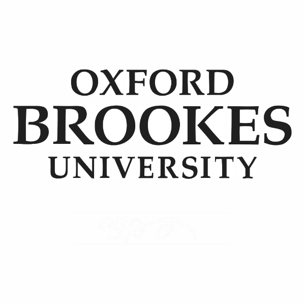 A logo with white background and black text of "Oxford Brookes University"